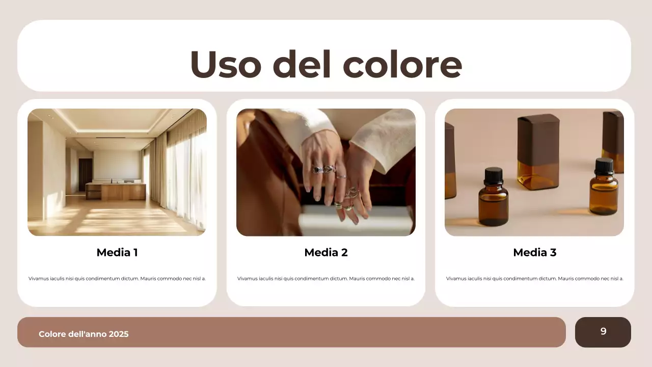 relazione sui colori moderni del marrone