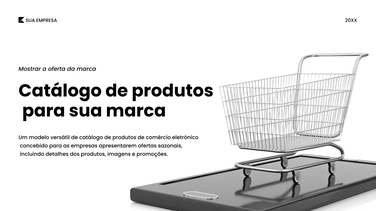 Documento de catálogo de produtos minimalista cinzento
