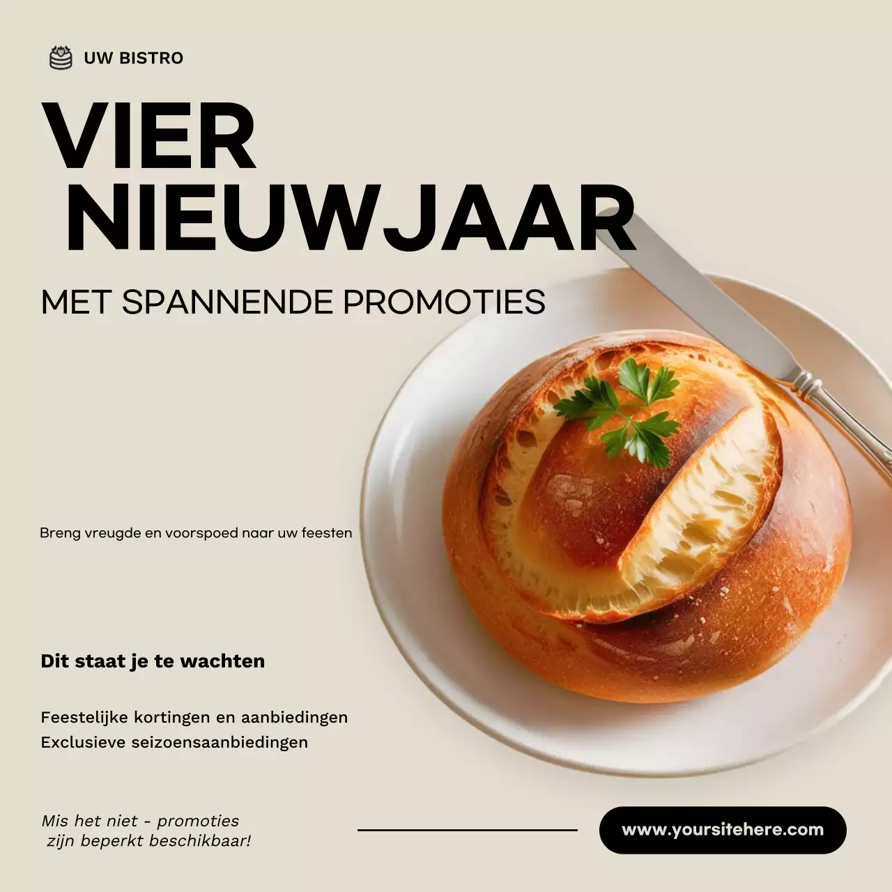 beige moderne vakantie promotie