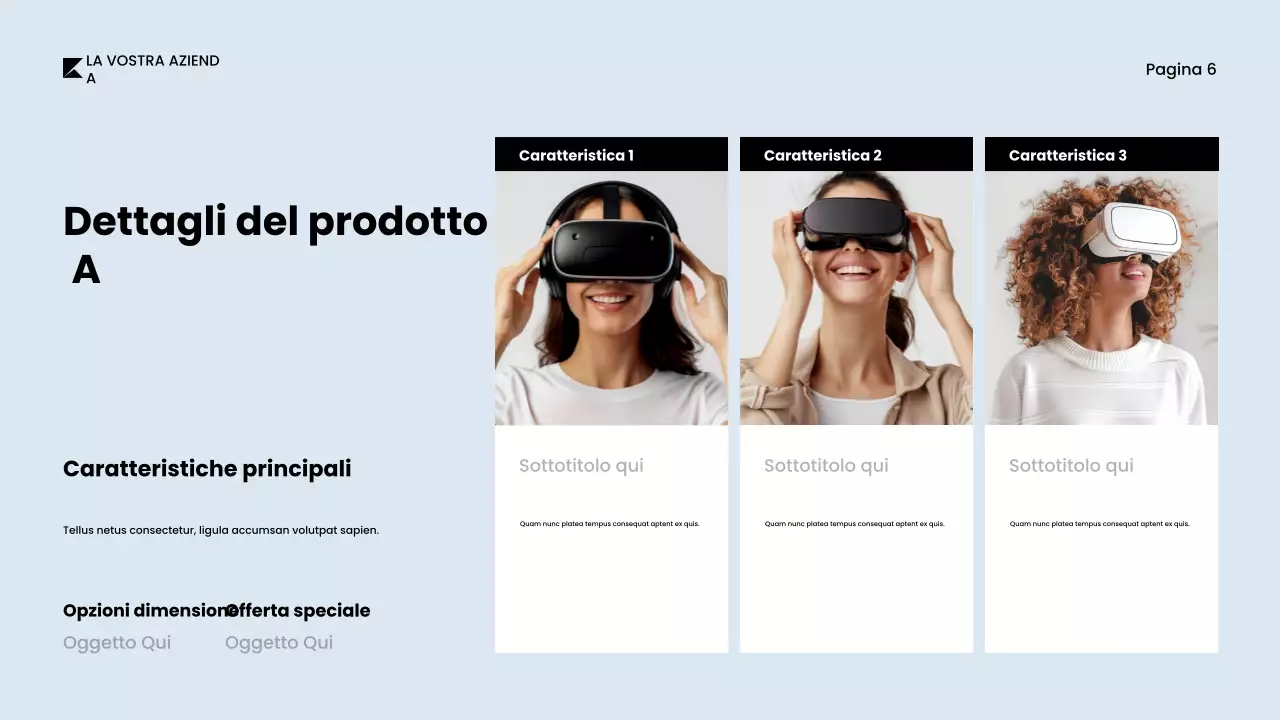 Documento catalogo prodotti grigio e minimalista