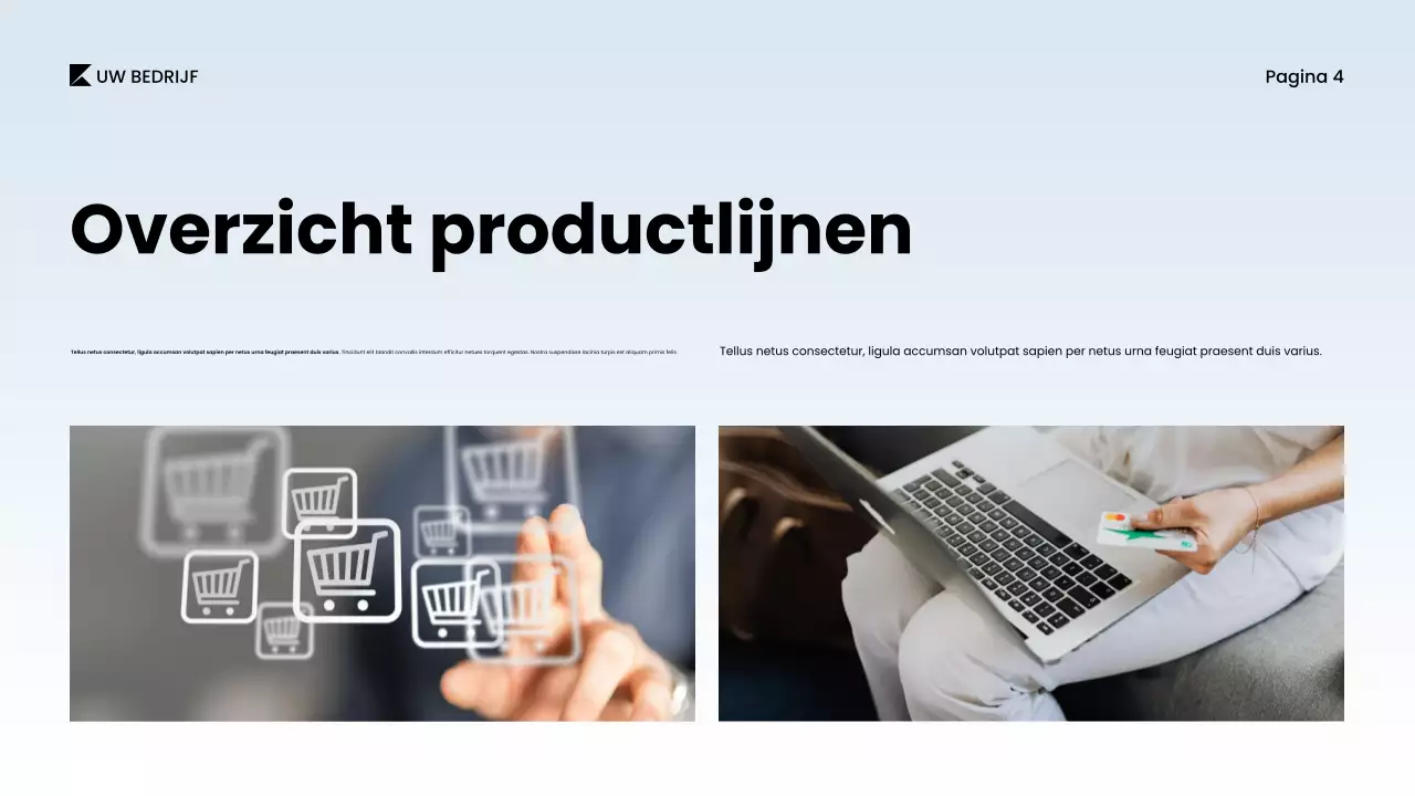 Grijs minimalistisch productcatalogusdocument
