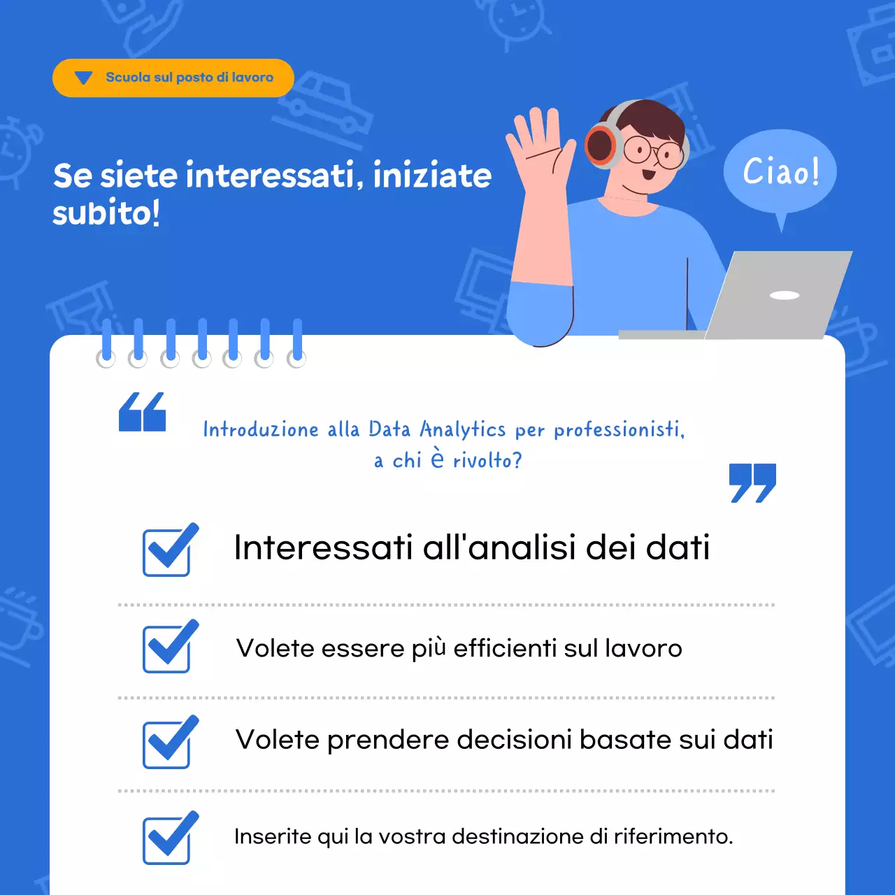 Reclutamento apprendisti blu moderno