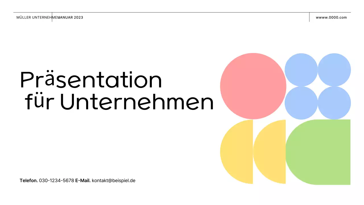 Geschäftsvorschlag mit rosa und gelben Formen