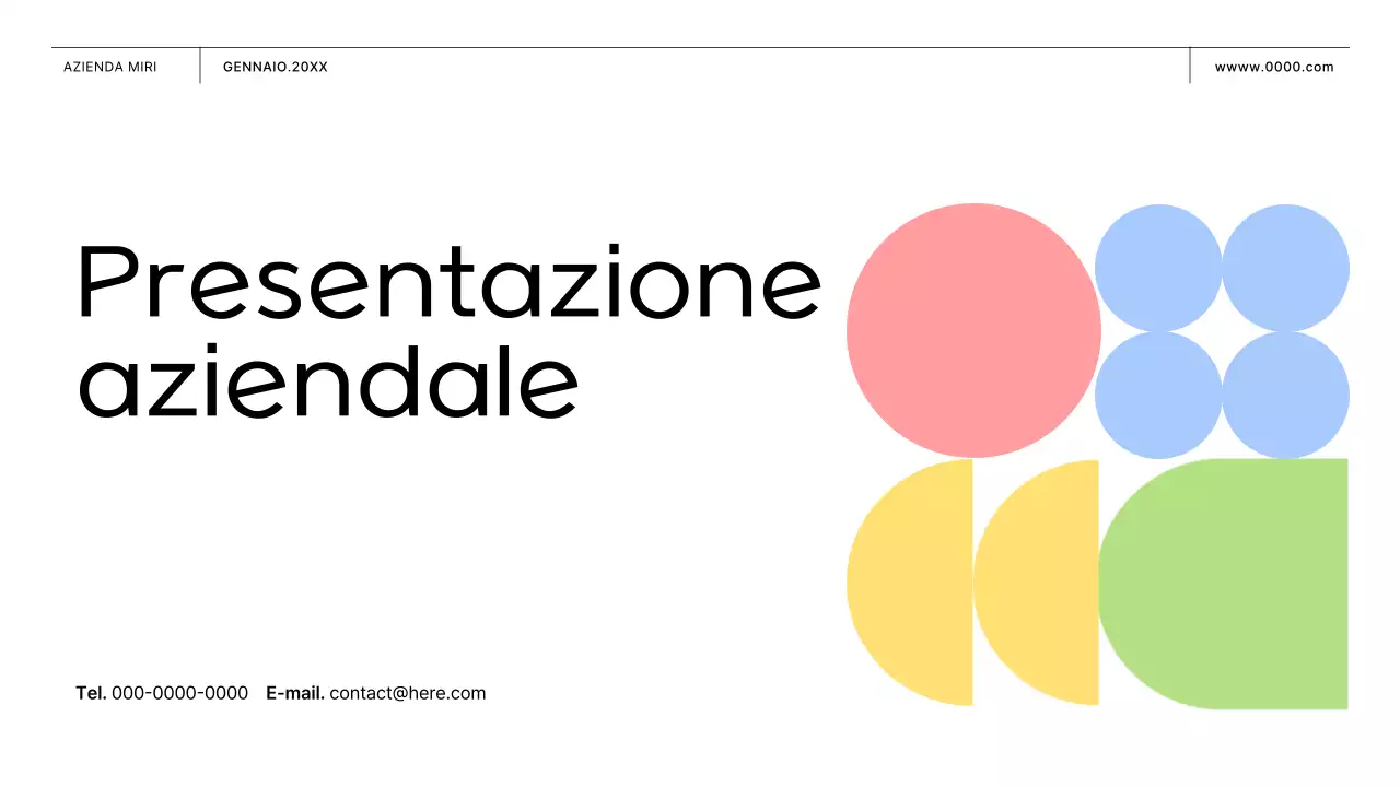 Proposta commerciale con forme rosa e gialle