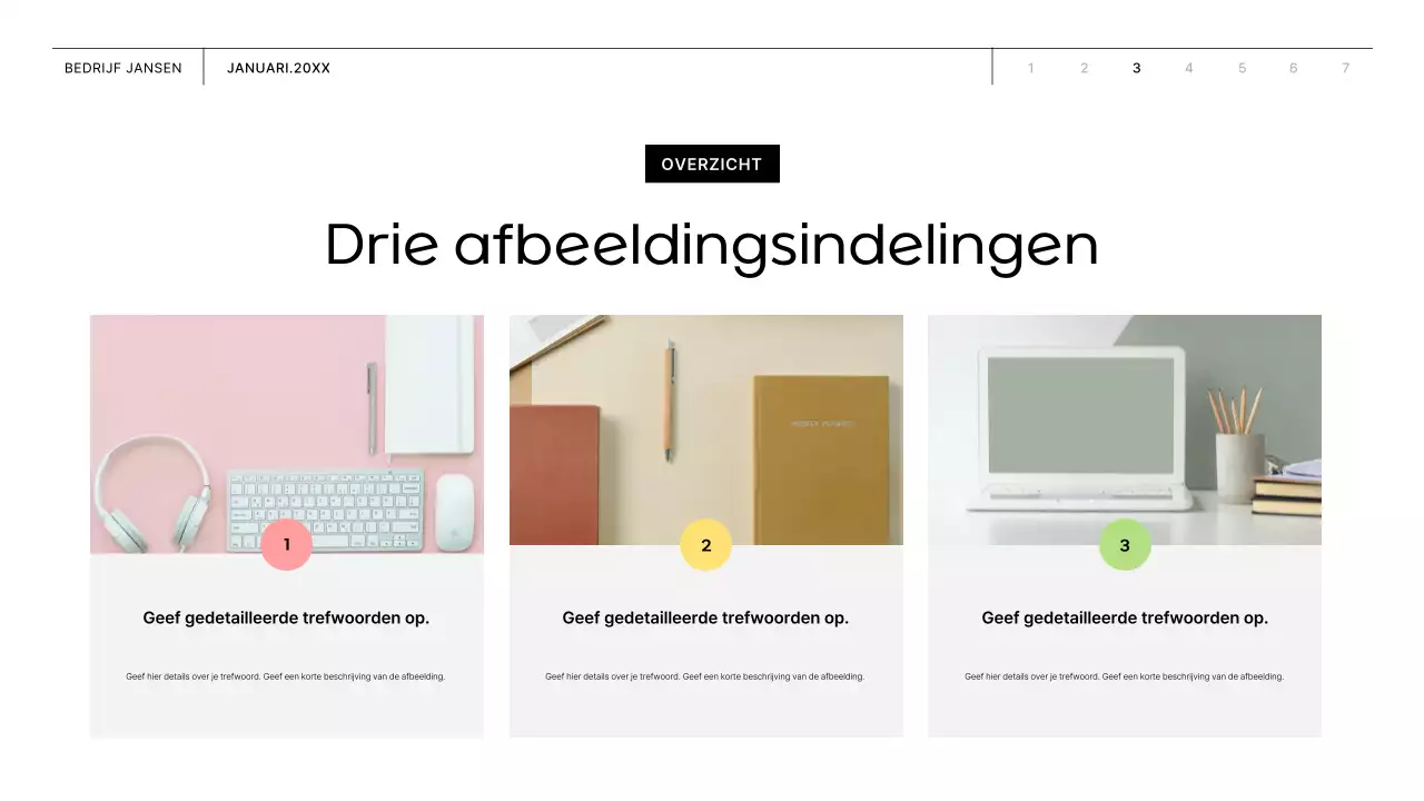 Zakelijk voorstel met roze en gele vormen