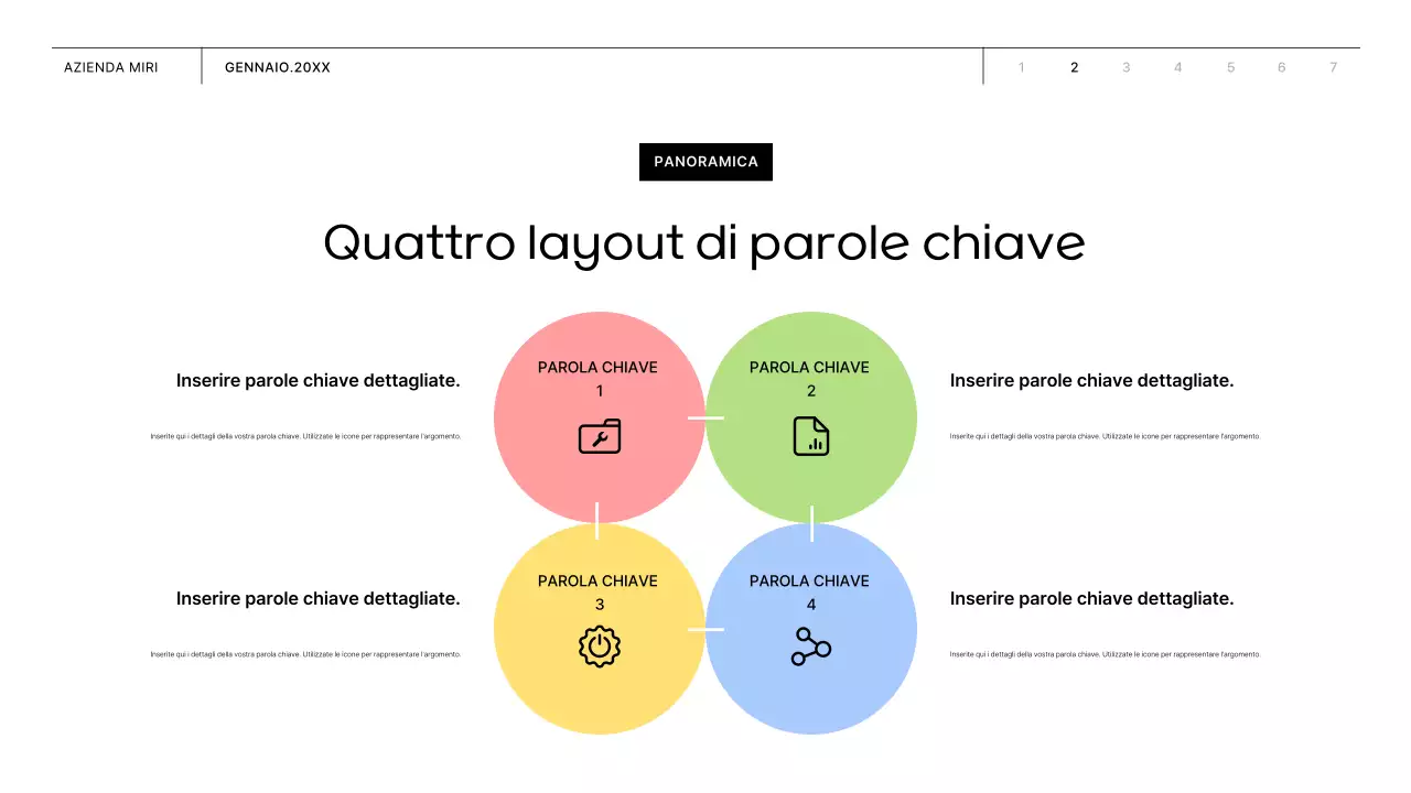 Proposta commerciale con forme rosa e gialle