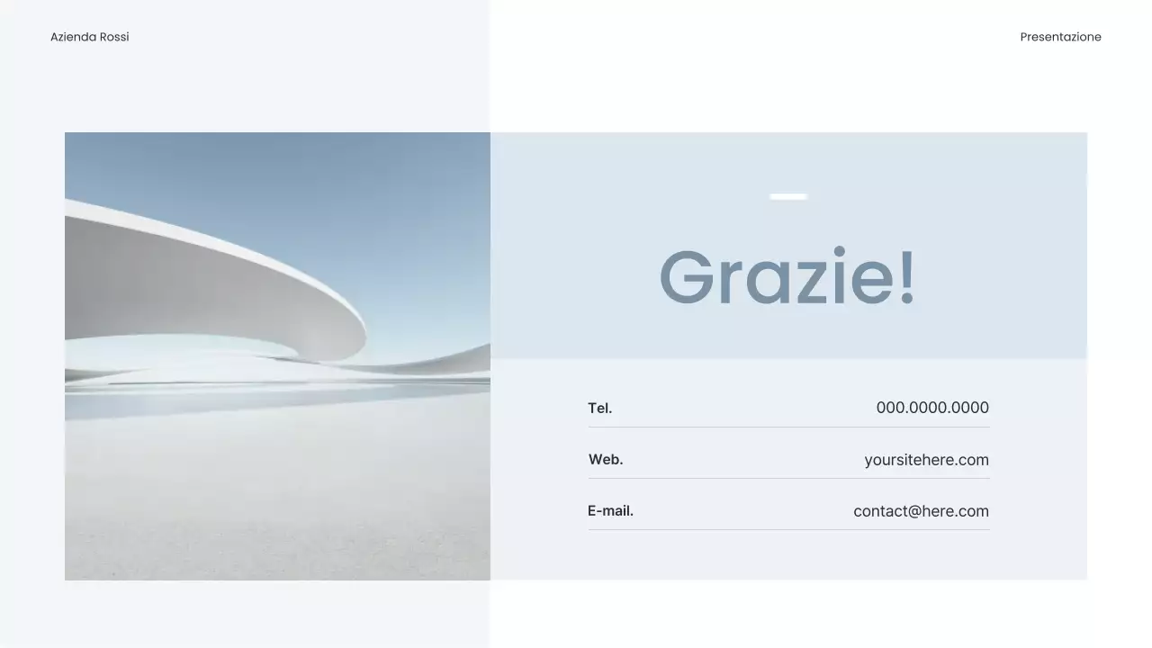 Piano aziendale semplice in azzurro