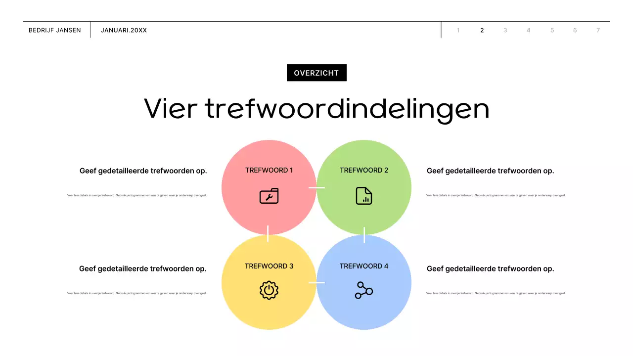 Zakelijk voorstel met roze en gele vormen