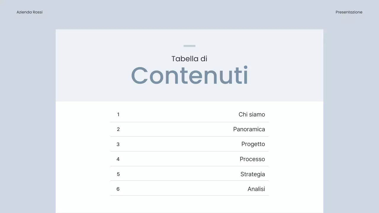 Piano aziendale semplice in azzurro