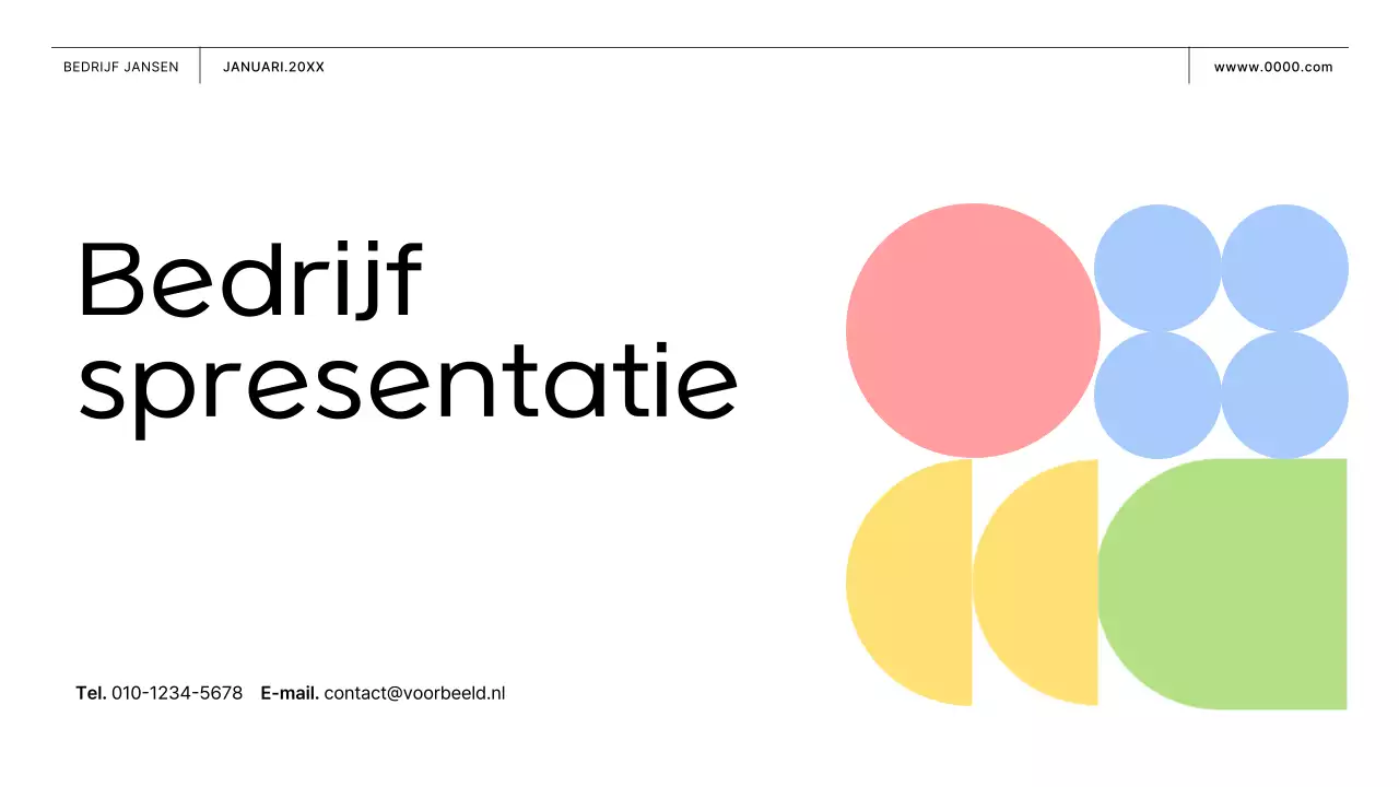 Zakelijk voorstel met roze en gele vormen