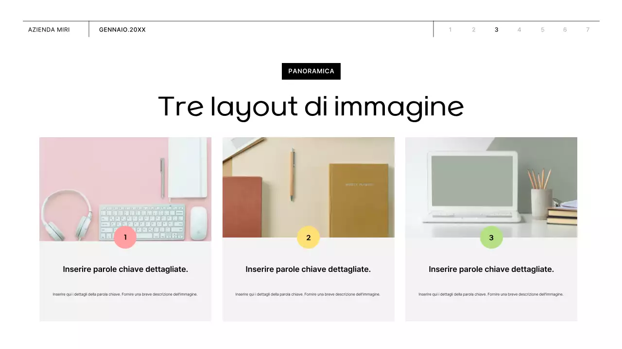 Proposta commerciale con forme rosa e gialle