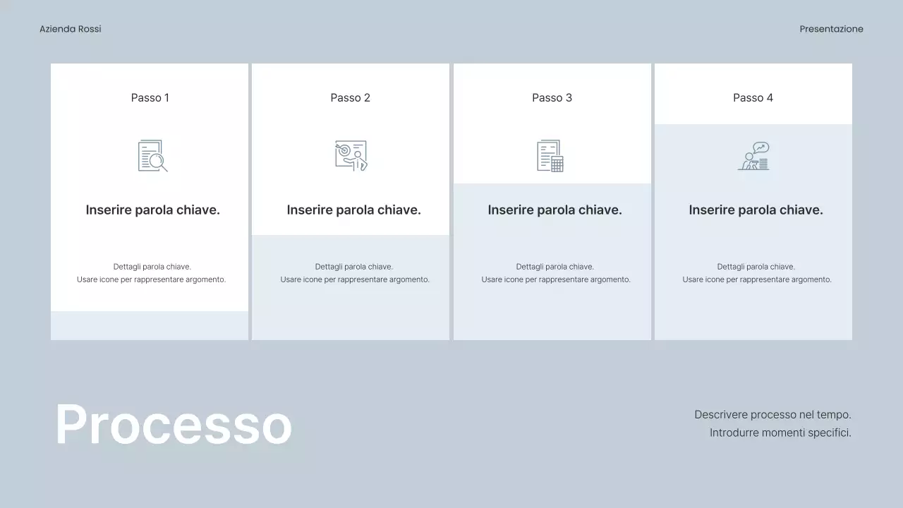 Piano aziendale semplice in azzurro