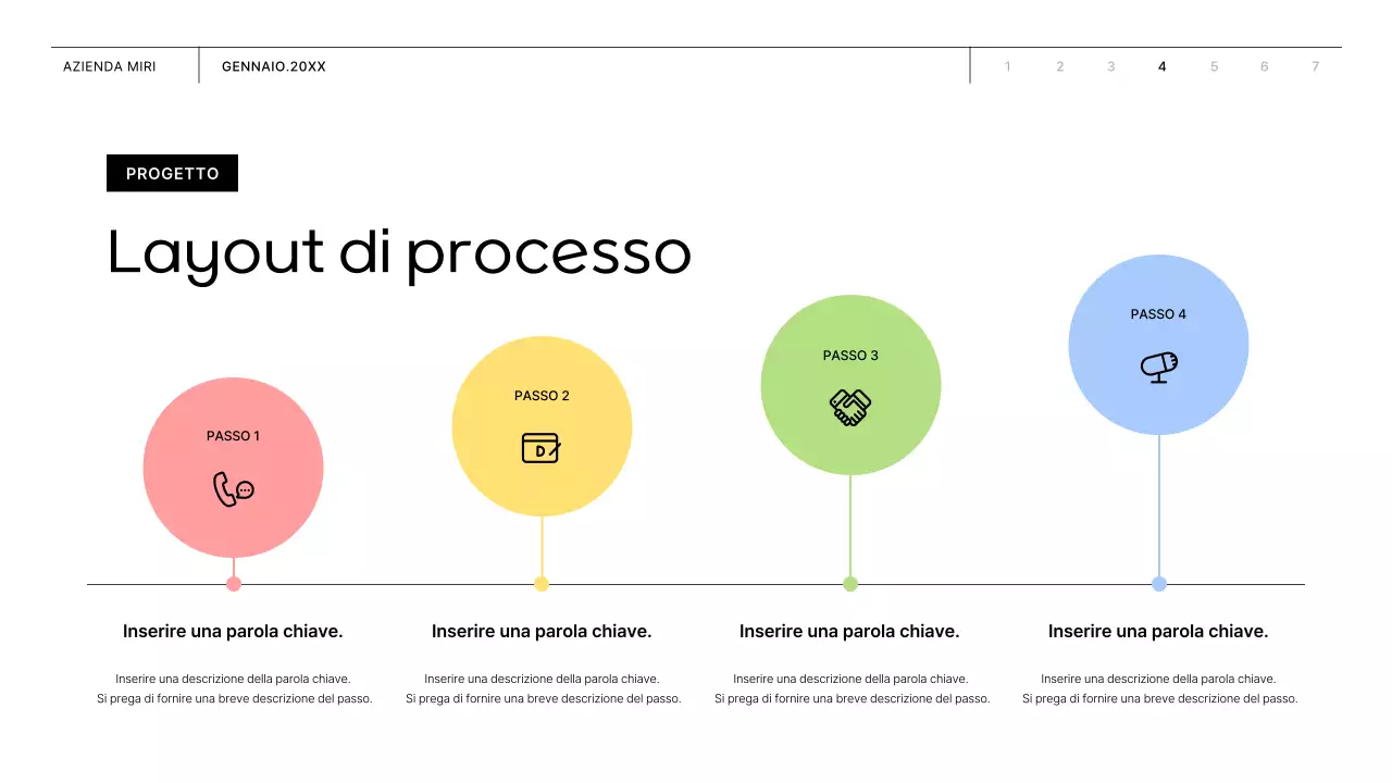 Proposta commerciale con forme rosa e gialle