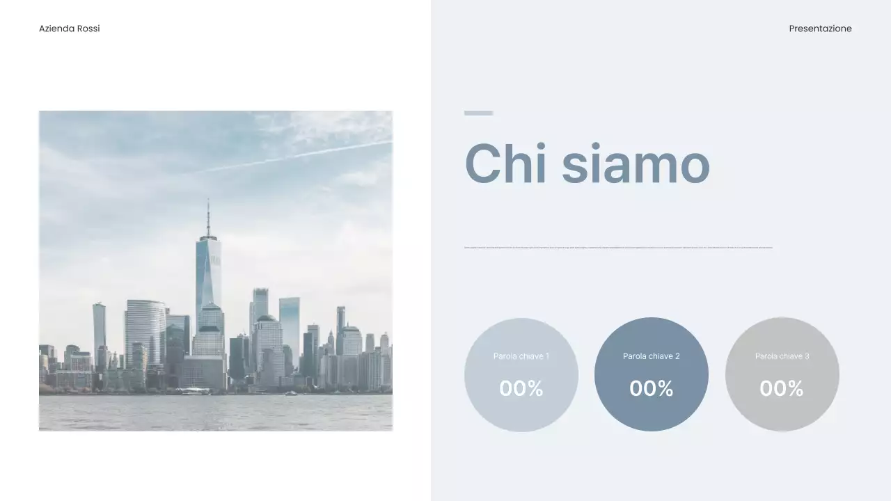 Piano aziendale semplice in azzurro