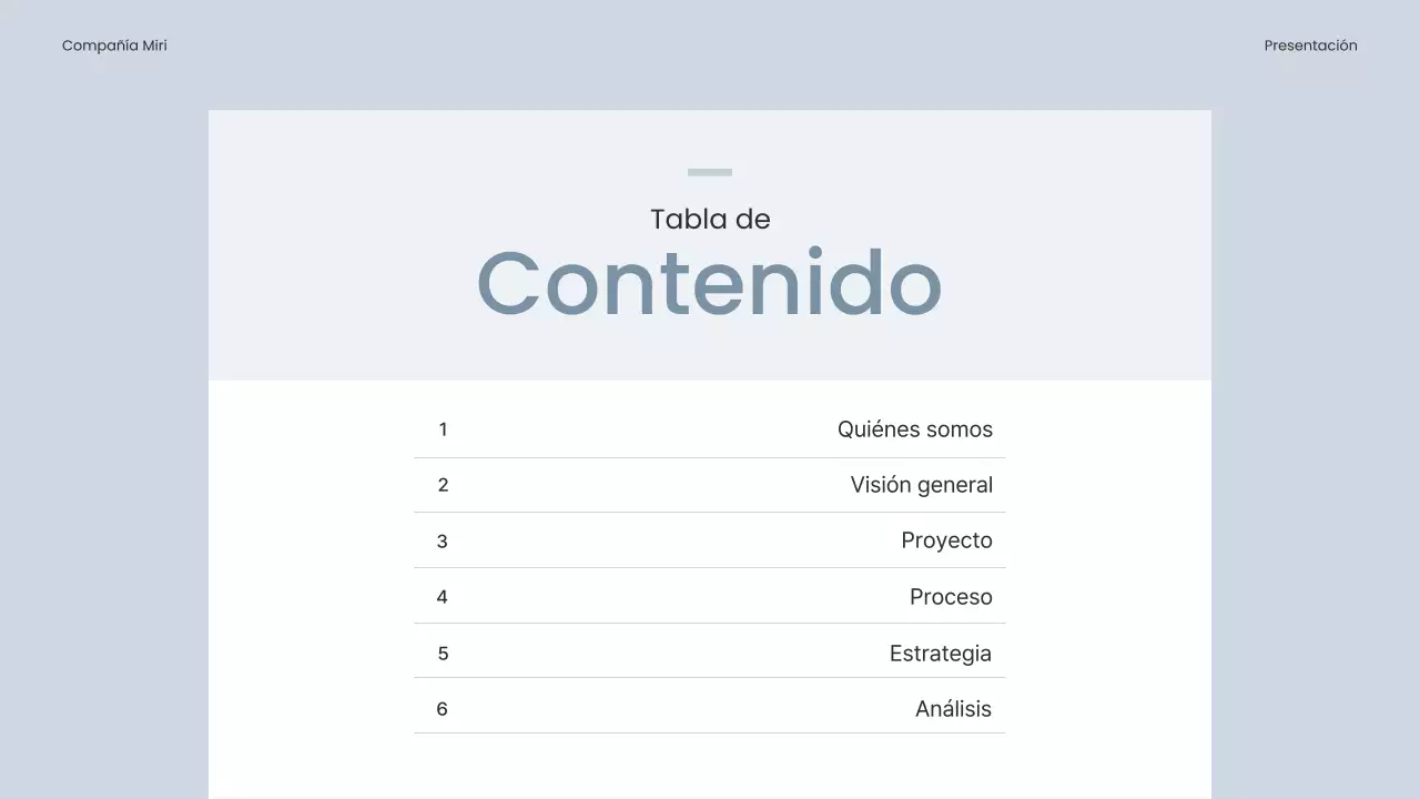 Plan de empresa sencillo en azul claro