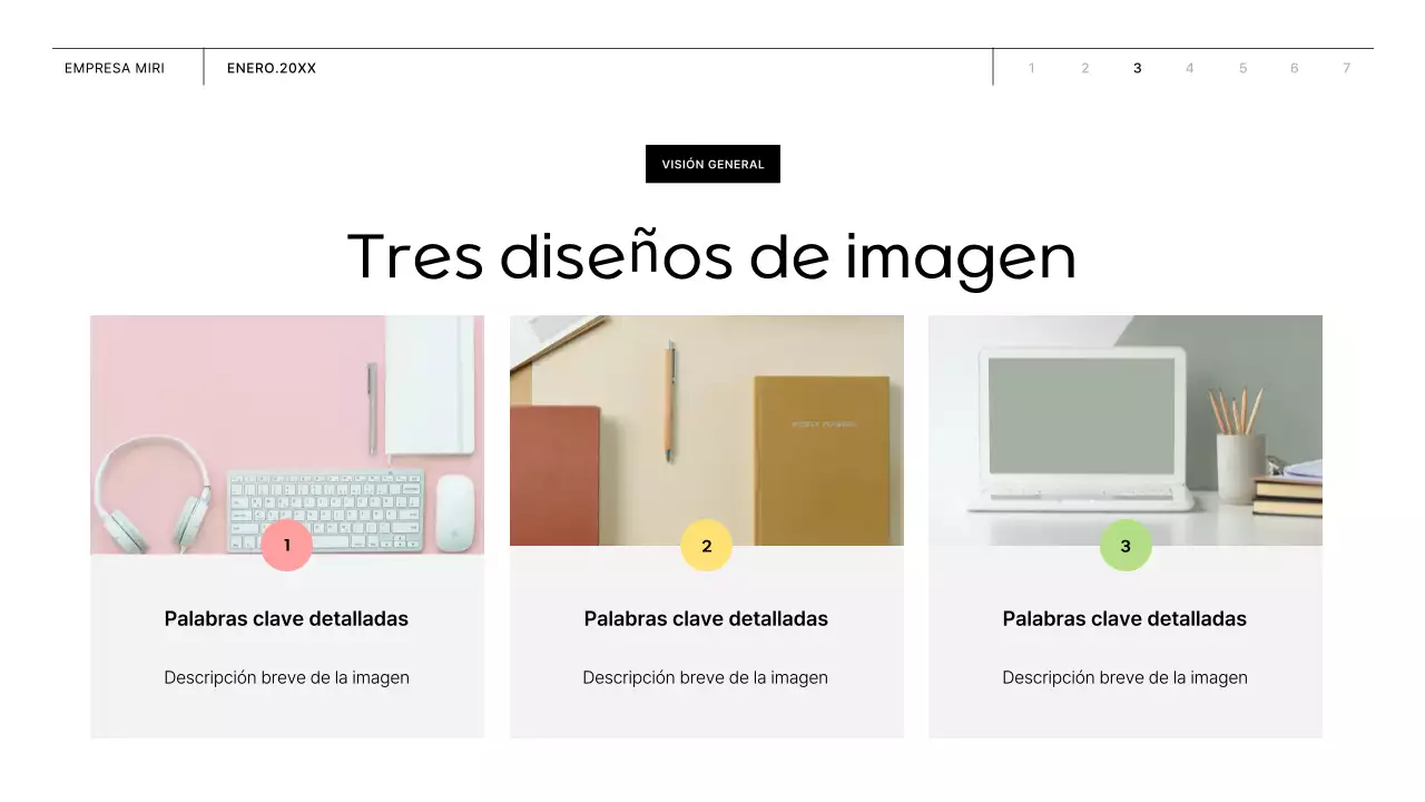 Propuesta de negocio con formas rosas y amarillas