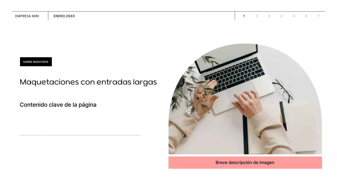 Propuesta de negocio con formas rosas y amarillas