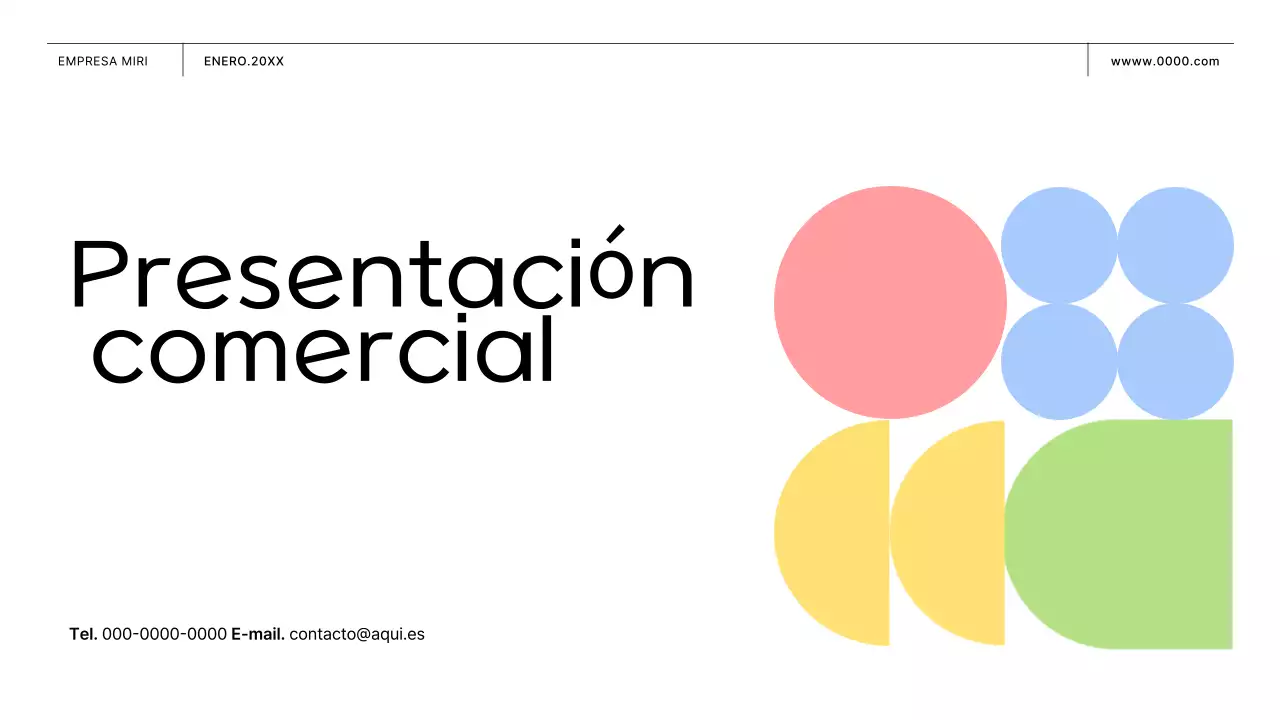 Propuesta de negocio con formas rosas y amarillas