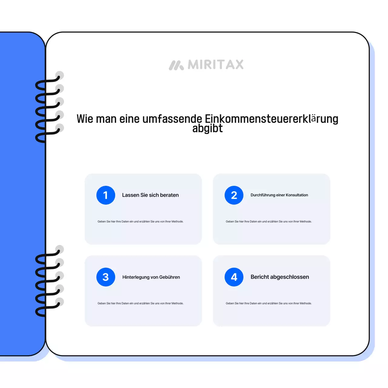 Fördern Sie Ihr blaues einfaches Steuersubjekt