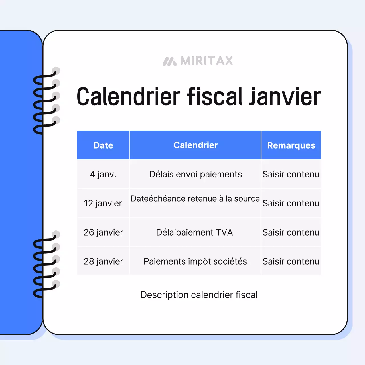 Promouvoir votre entité fiscale bleue simple