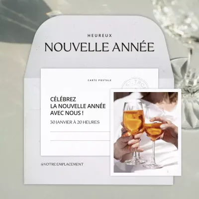 carte d'invitation pour le nouvel an
