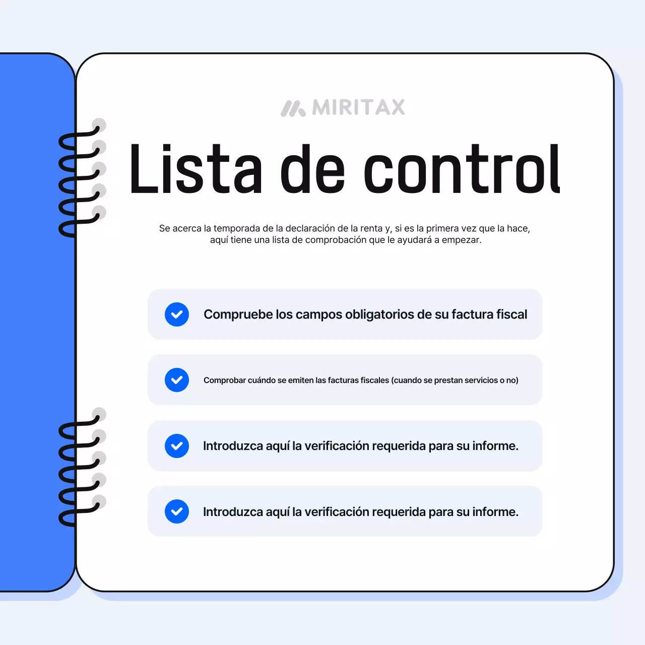 Promocione su entidad fiscal blue simple