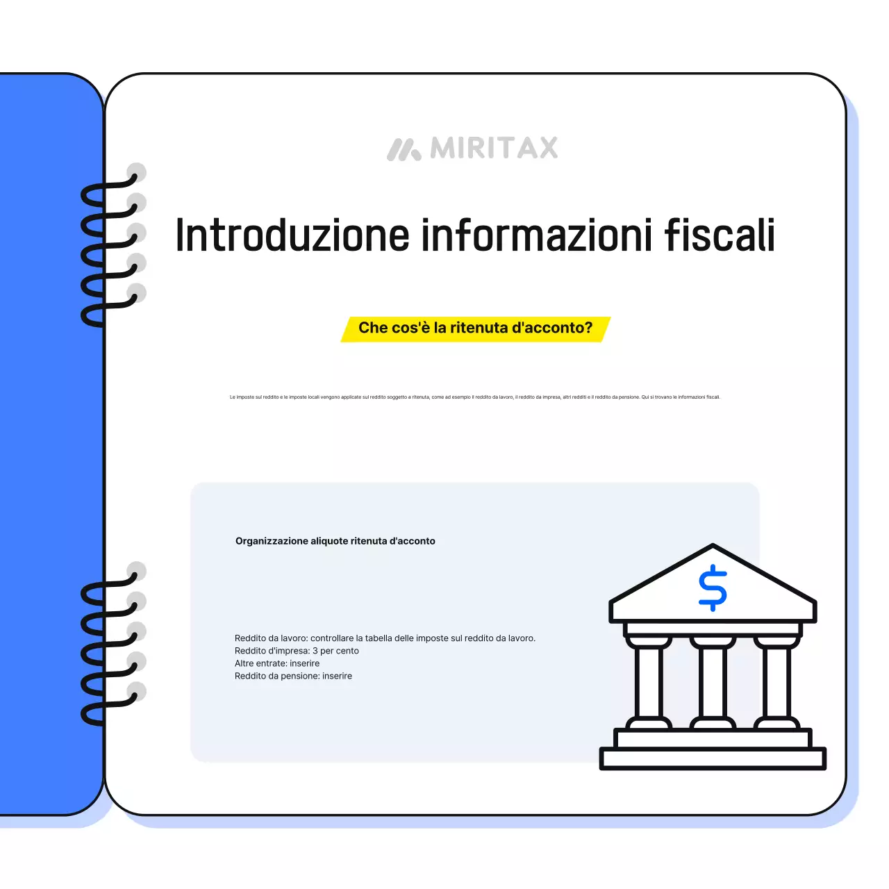 Promuovete la vostra entità fiscale blu semplice
