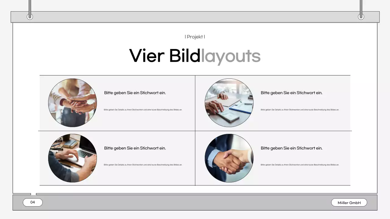 Ein einfacher, grauer Geschäftsplan