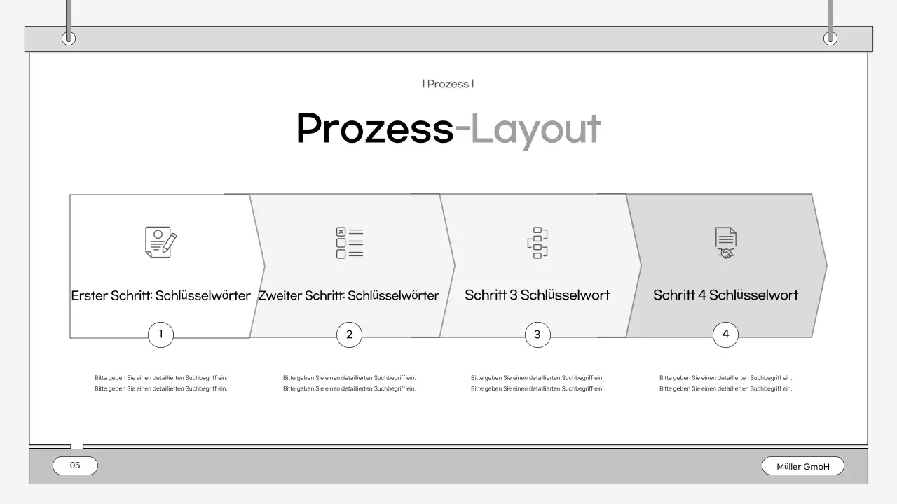 Ein einfacher, grauer Geschäftsplan