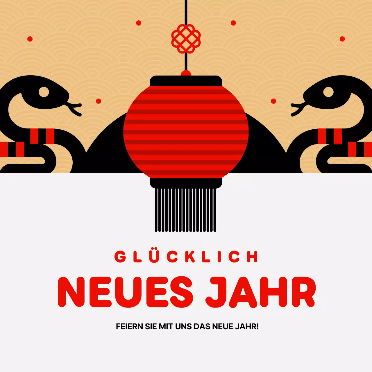 rote asiatische Neujahrseinladungskarte