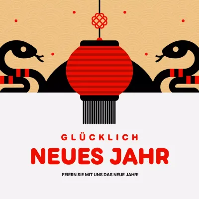 rote asiatische Neujahrseinladungskarte