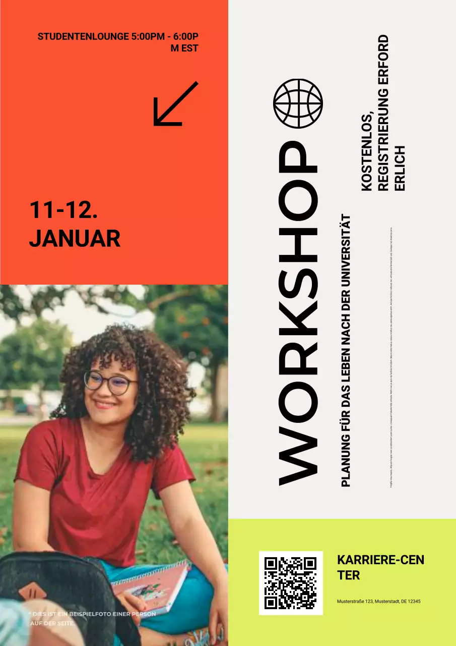 orange modern workshop Anmeldung