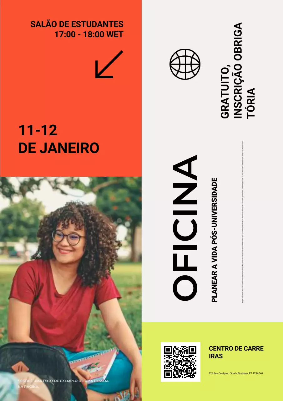 inscrição na oficina laranja moderna