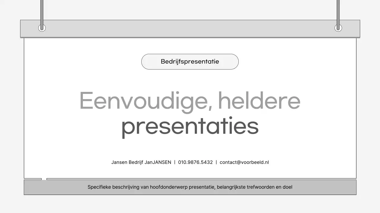 Een eenvoudig, grijs ondernemingsplan