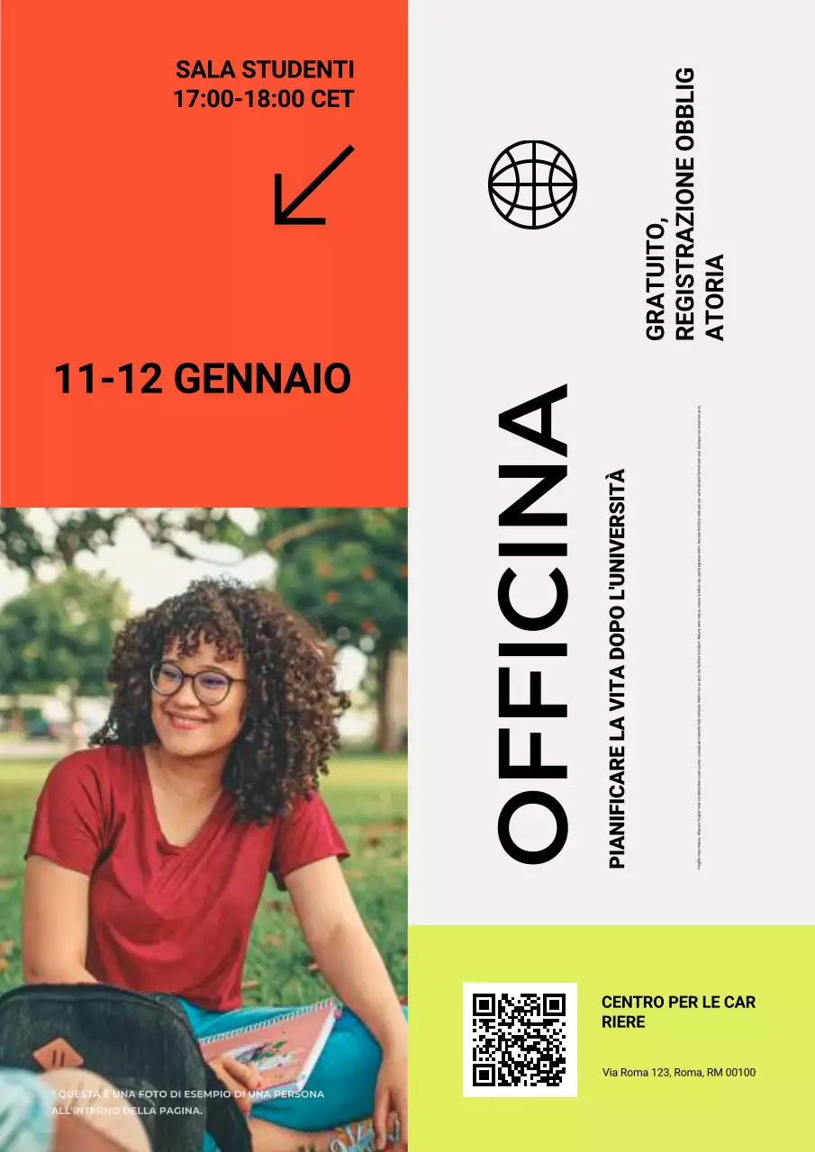 iscrizione al workshop arancione moderno