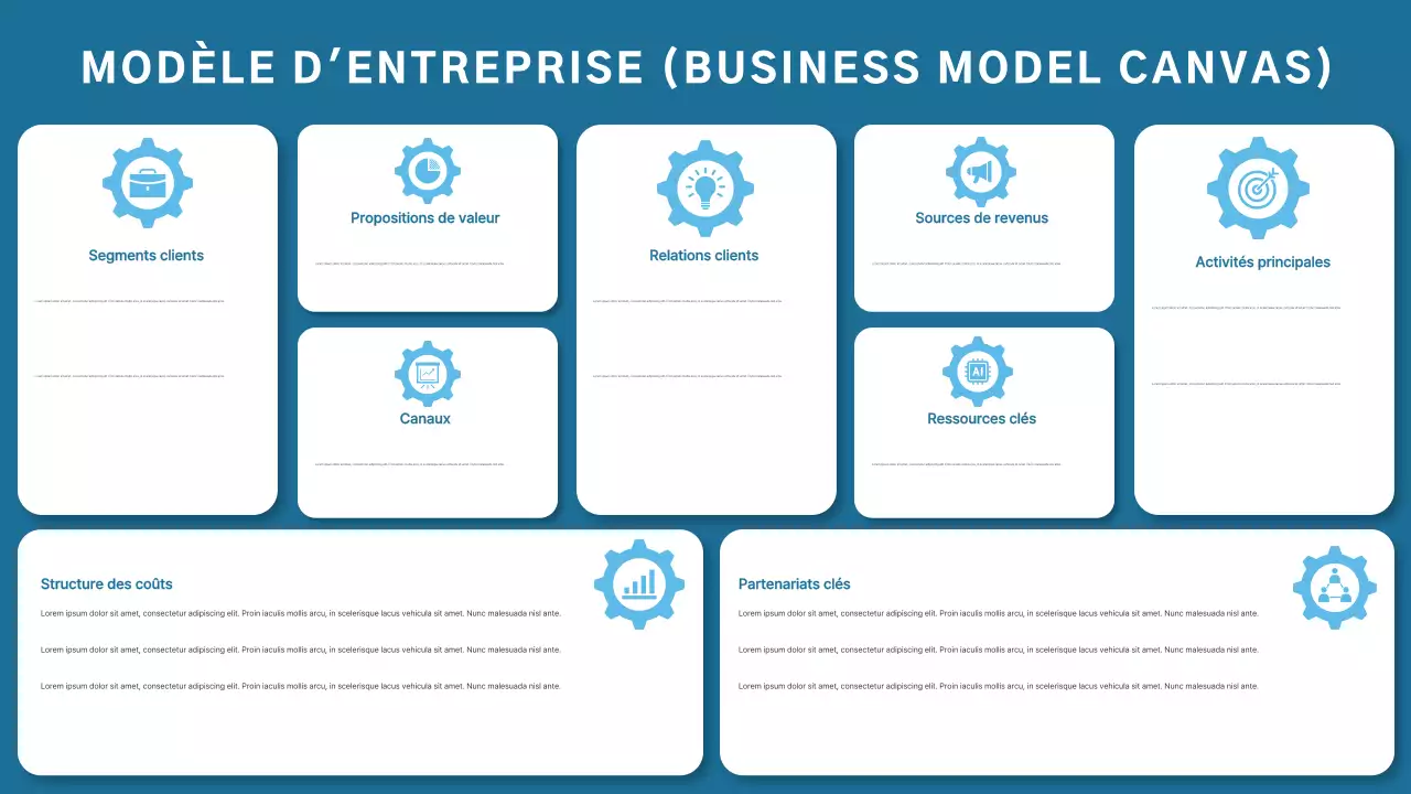 plan d'affaires moderne bleu