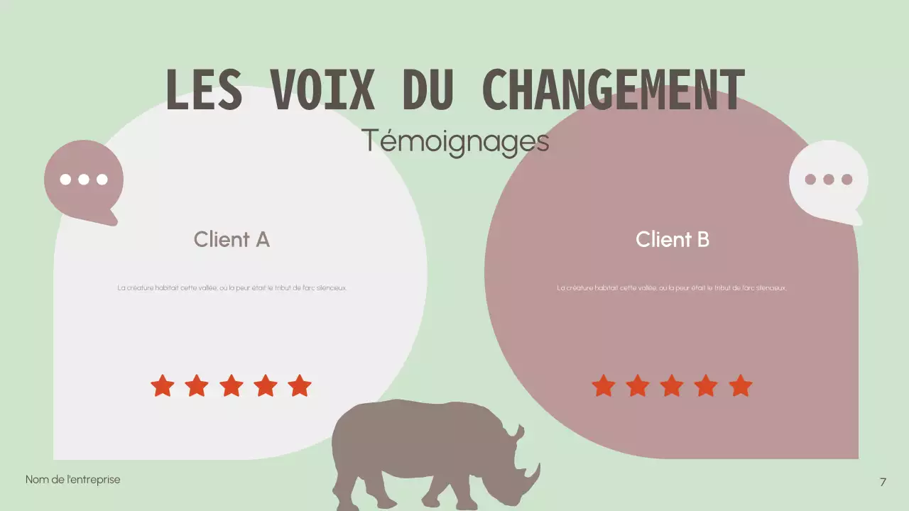 Présentation minimaliste d'une association à but non lucratif de protection de la faune et de la flore