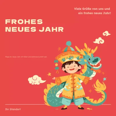 rote kulturelle Neujahrskarte