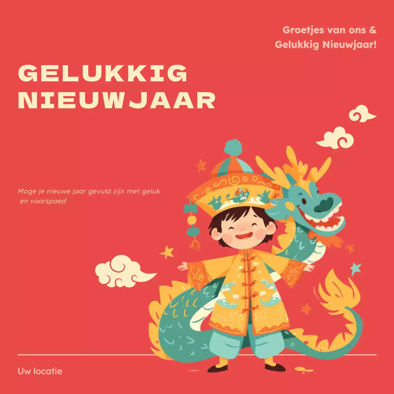 rode culturele nieuwjaarskaart