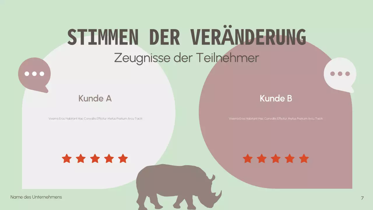 Minimalistische Präsentation zum Schutz von Wildtieren Non-Profit