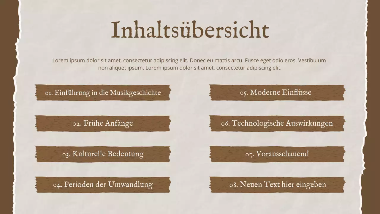 Brown Vintage Musik Geschichte