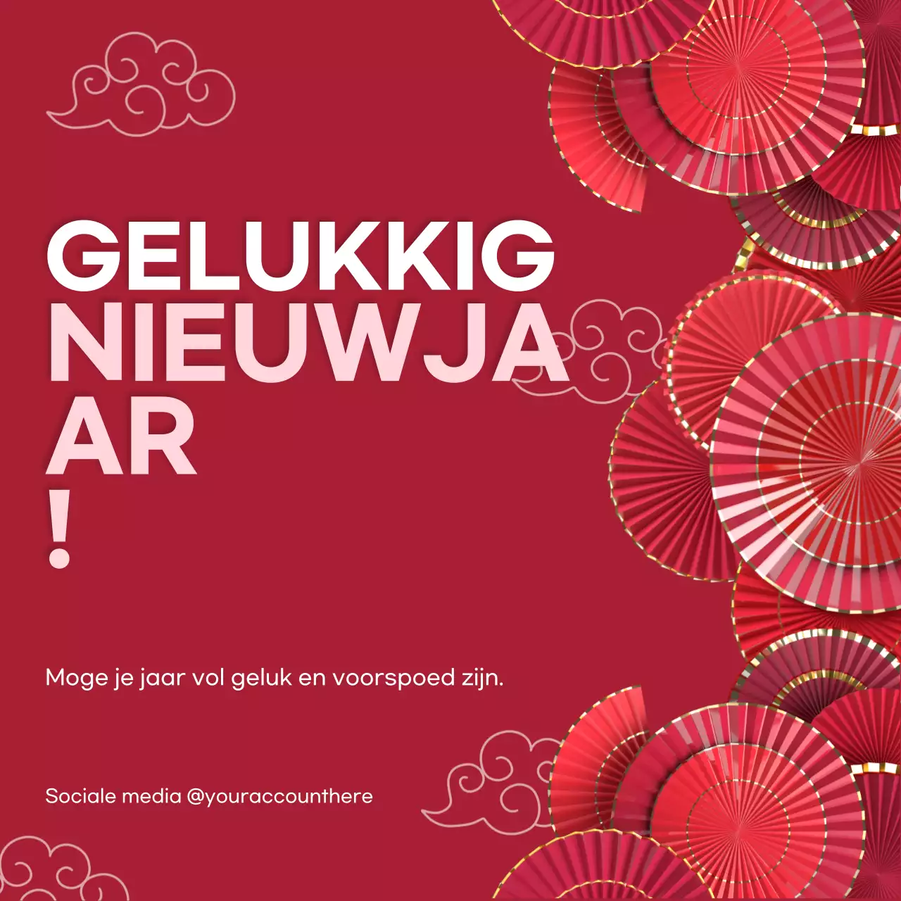 uitnodiging rode traditionele nieuwjaarskaart