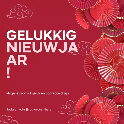 uitnodiging rode traditionele nieuwjaarskaart