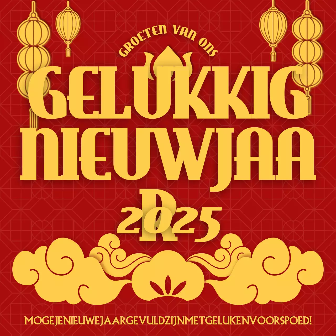 rode traditionele nieuwjaarskaart