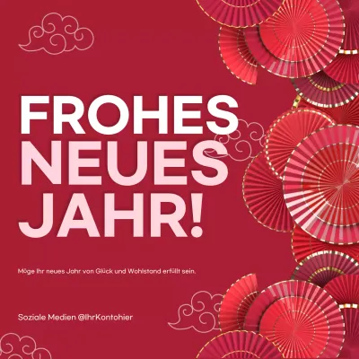 rote traditionelle Neujahrskarte Einladung