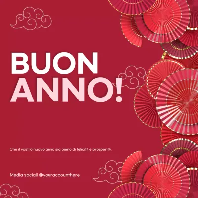 biglietto d'invito tradizionale rosso per il nuovo anno