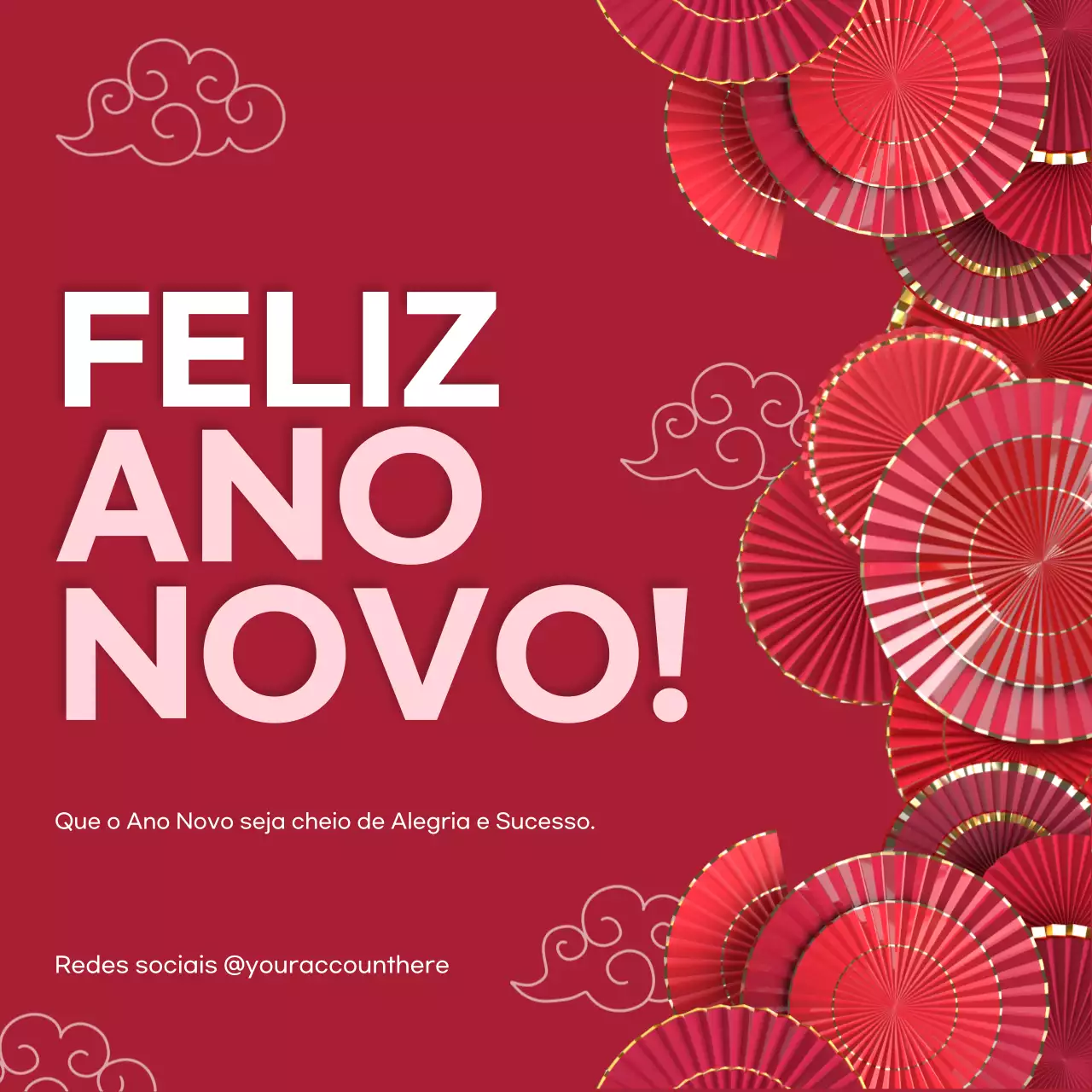 convite tradicional vermelho para o cartão de ano novo