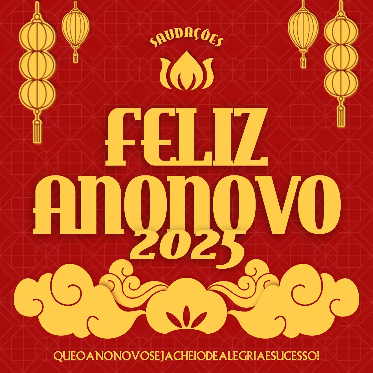 cartão de felicitações de ano novo tradicional vermelho