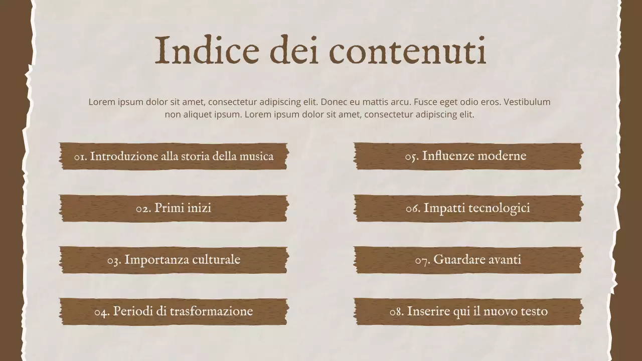 Storia della musica vintage marrone