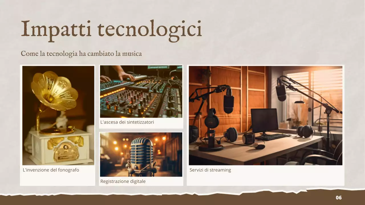 Storia della musica vintage marrone